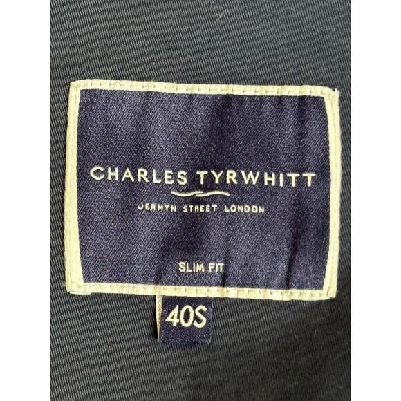 Charles Tyrwhitt NWT Navy Ink Blue Cotton Stretch Blazer Slim 40S - Picture 5 of 11